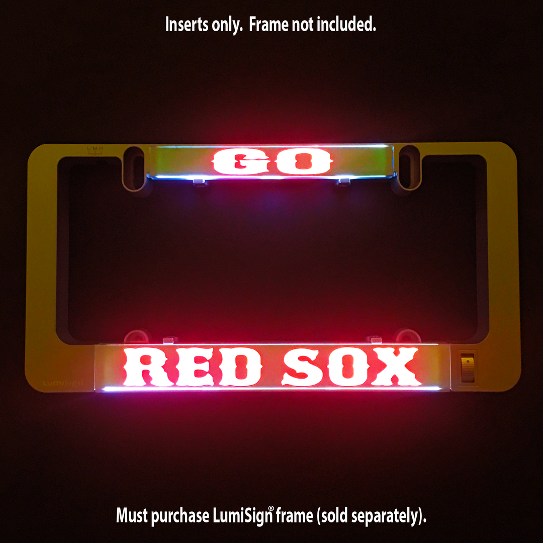 LumiSign Red Sox illuminated insert with “RED SOX” lettering; inserts only info
