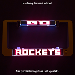 GO ROCKETS LumiSign insert, illuminated red ROCKETS with “Inserts only” text