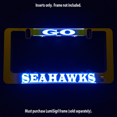 Glowing SEAHAWKS LumiSign insert panel with GO logo above, inserts only