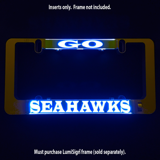 Glowing SEAHAWKS LumiSign insert panel with GO logo above, inserts only