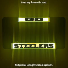 Glowing GO and STEELERS LumiSign inserts, inserts only frame not included