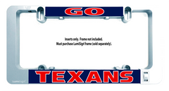 Texans light-up sign insert with GO header and TEXANS logo at bottom