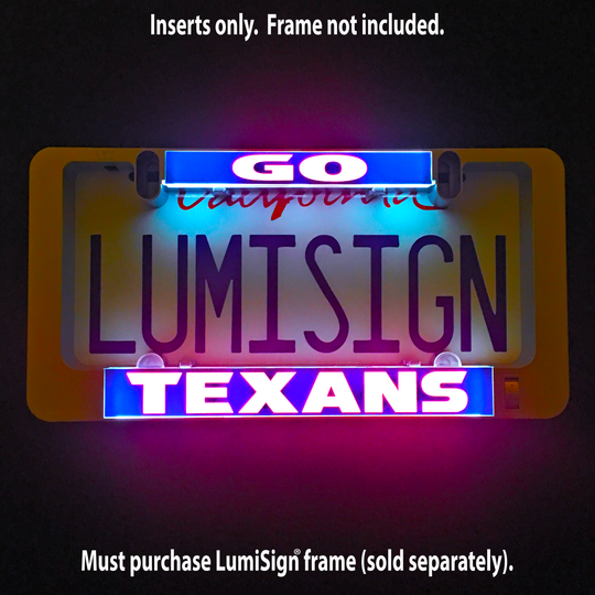 Illuminated Texans sign insert with GO and TEXANS lettering