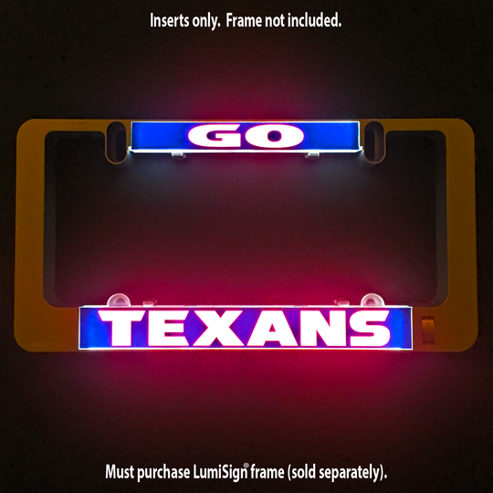 GO Texans light-up sign insert with GO header and TEXANS text