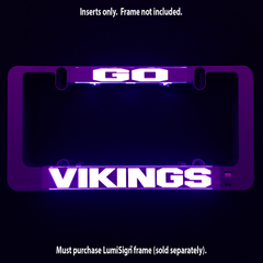 Glowing LumiSign insert reading GO VIKINGS, inserts only; frame not included
