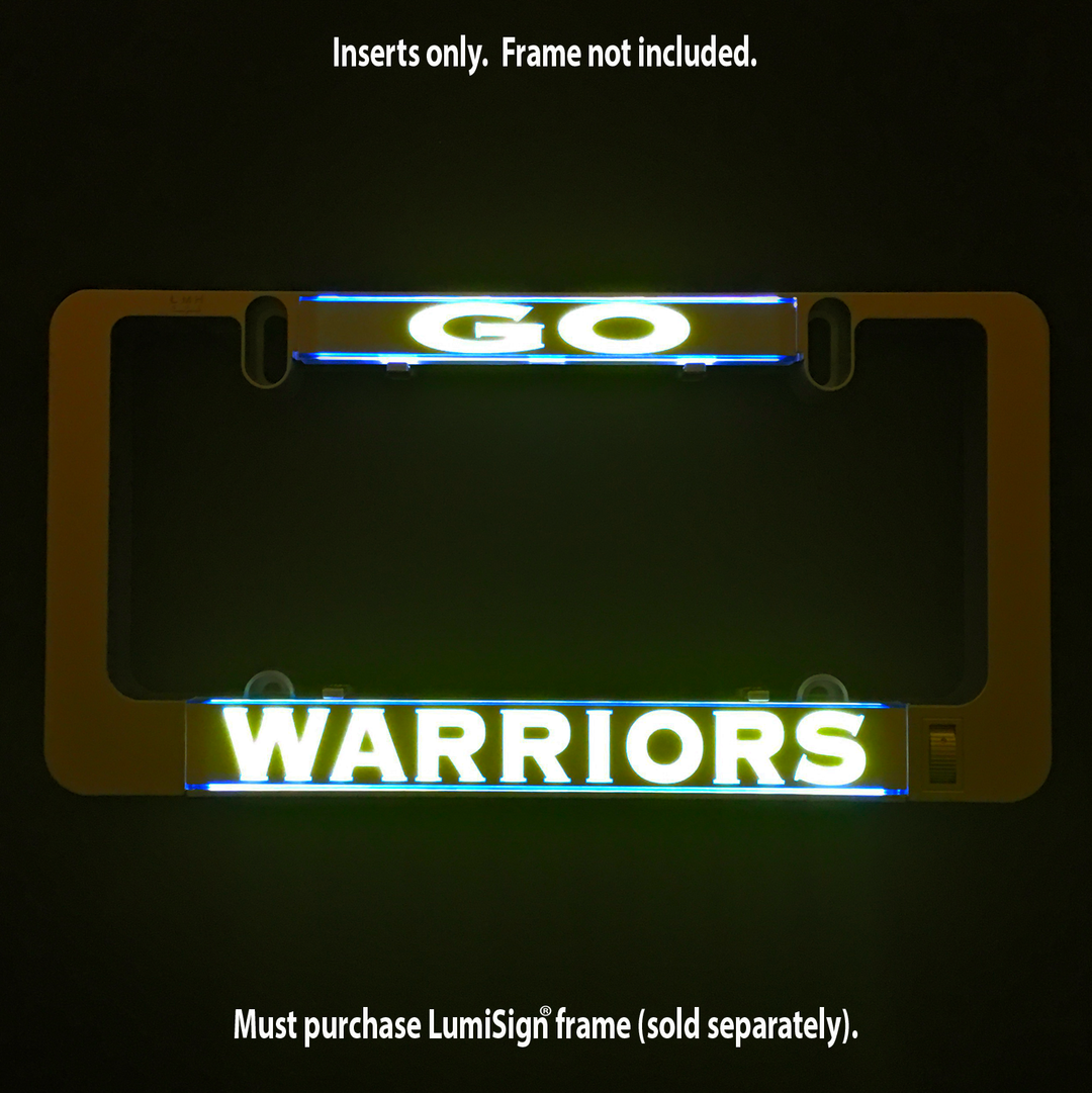 Glowing GO WARRIORS LumiSign insert; inserts only, frame not included