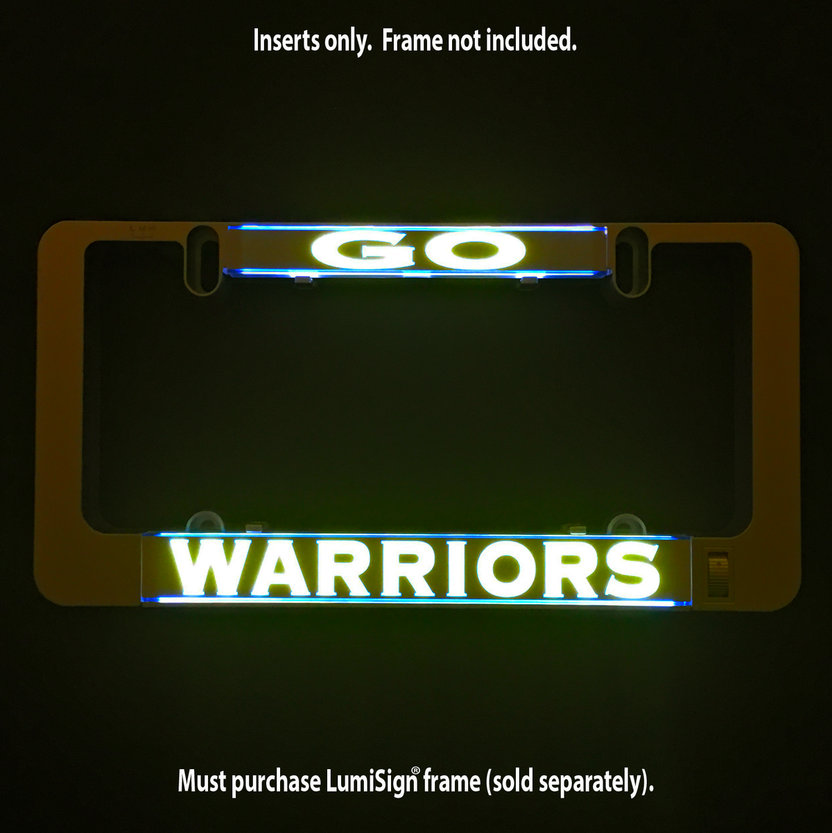 Glowing GO WARRIORS LumiSign insert; inserts only, frame not included