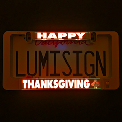 Illuminated Thanksgiving LumiSign insert reading “THANKSGIVING” with turkey icon