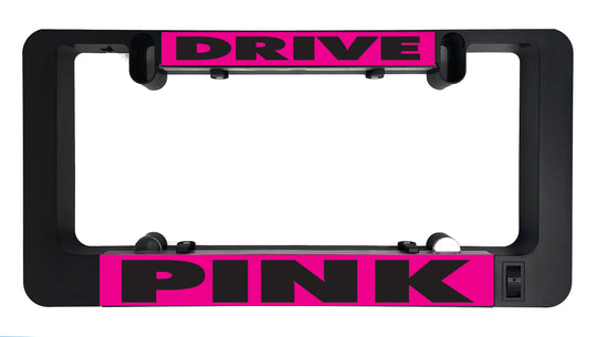 Black LumiSign frame with pink PINK insert panel