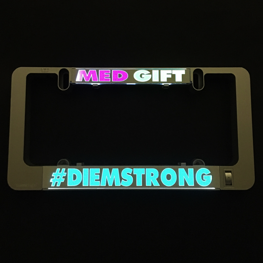 LumiSign insert with glowing MED GIFT and 