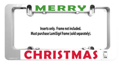 LumiSign Christmas light insert with red “CHRISTMAS” lettering, frame not included.