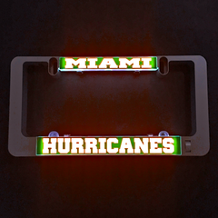 Miami Hurricanes LumiSign inserts glowing: MIAMI and HURRICANES lettering