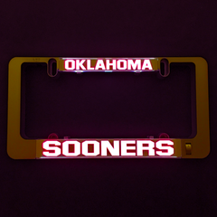 Illuminated Oklahoma Sooners insert with red OKLAHOMA and SOONERS text