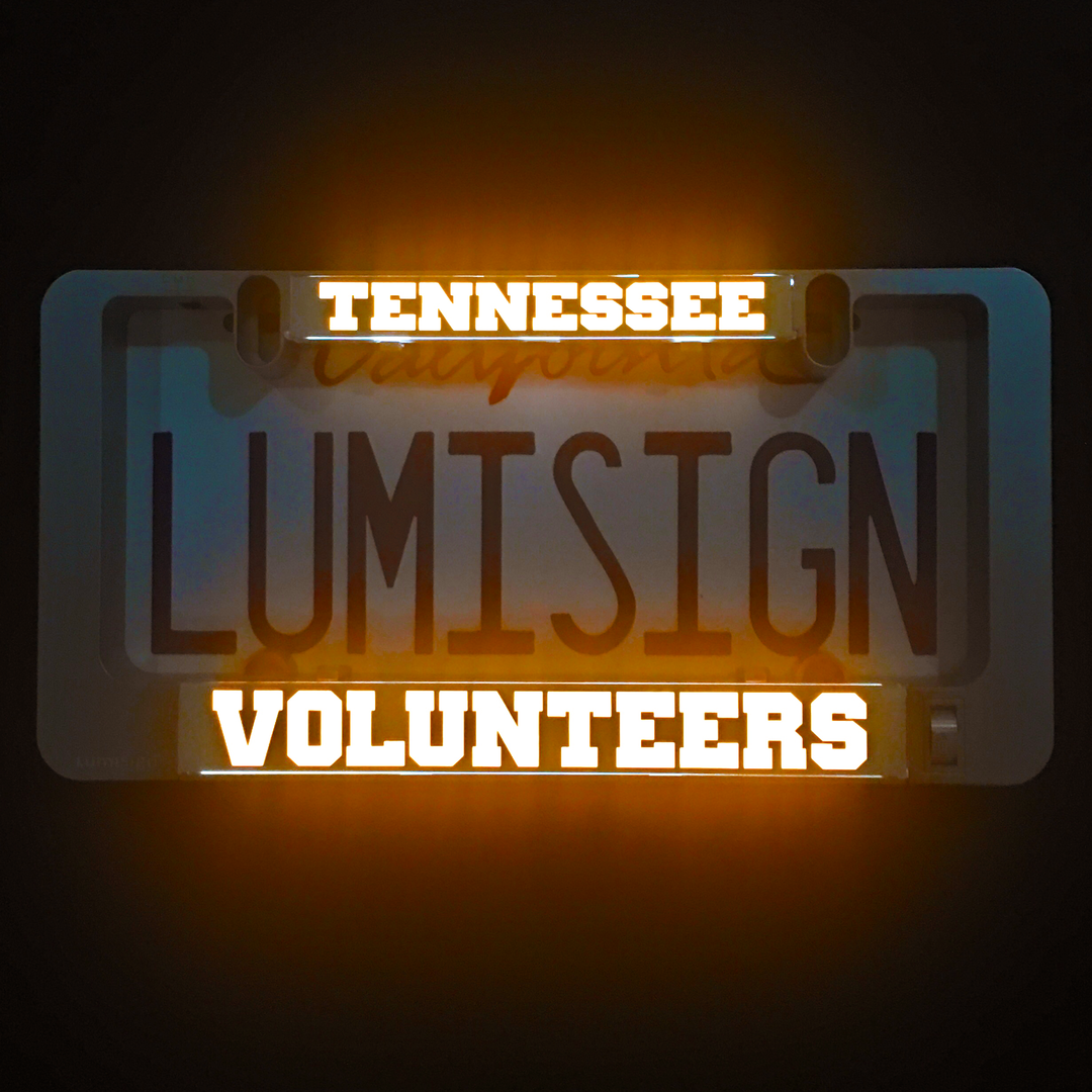 Tennessee Volunteers LumiSign insert with glowing orange TENNESSEE and VOLUNTEERS lettering