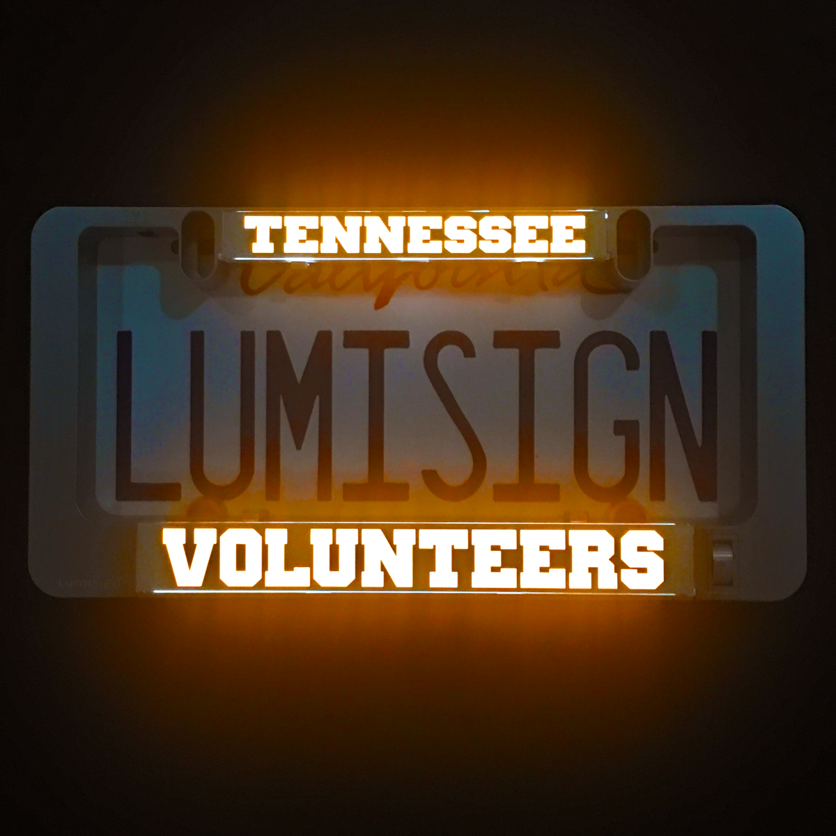 Tennessee Volunteers LumiSign insert with glowing orange TENNESSEE and VOLUNTEERS lettering