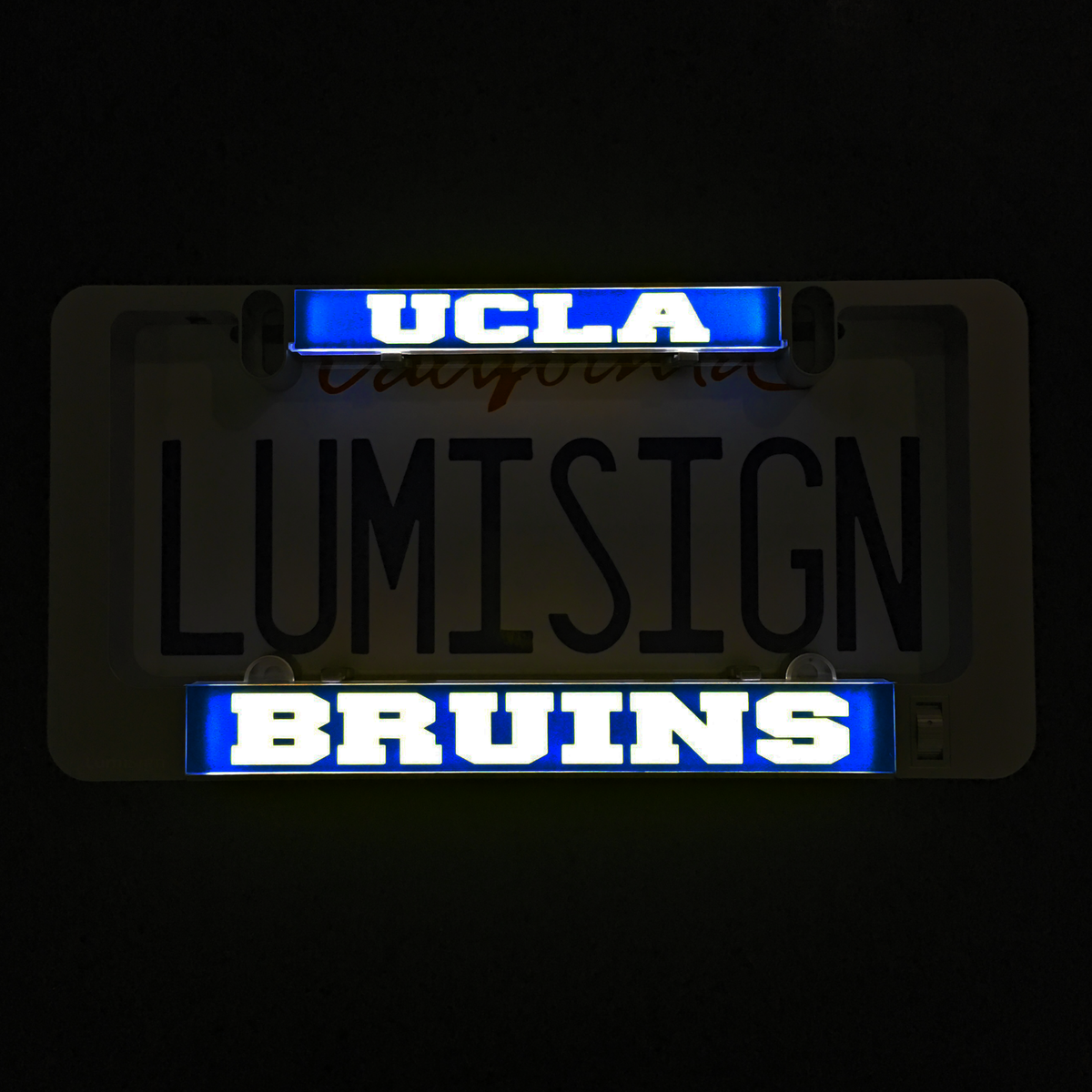 Illuminated UCLA Bruins light insert with blue backer and yellow Bruins lettering