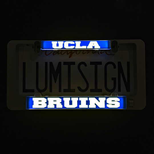Illuminated UCLA Bruins light insert with blue backer and yellow Bruins lettering