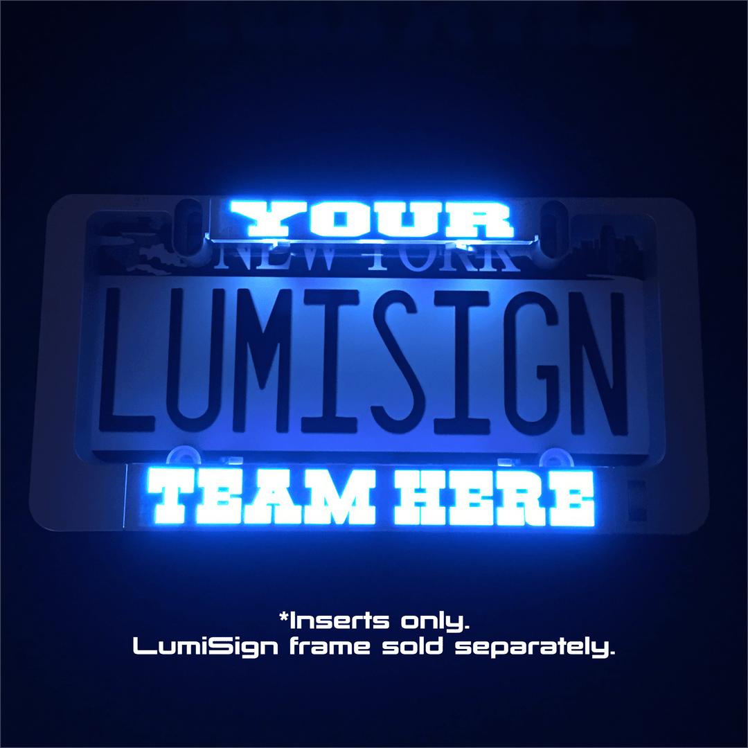 LumiSign insert panel with glowing &