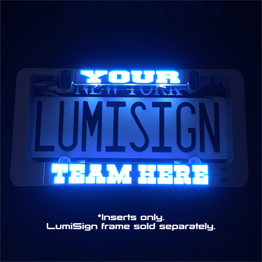 LumiSign insert panel with glowing &