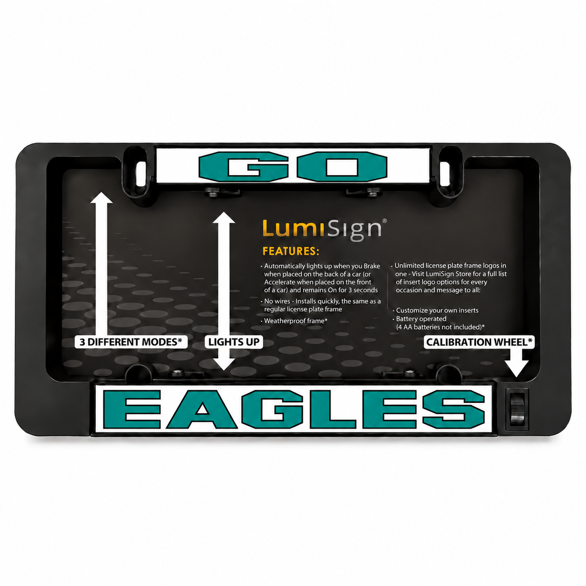 Boxed LumiSign Eagles illuminated insert with calibration wheel and modes