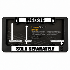 LumiSign license plate frame back panel with insert modes and calibration wheel