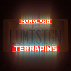 Maryland Terrapins illuminated LumiSign insert reading MARYLAND and TERRAPINS
