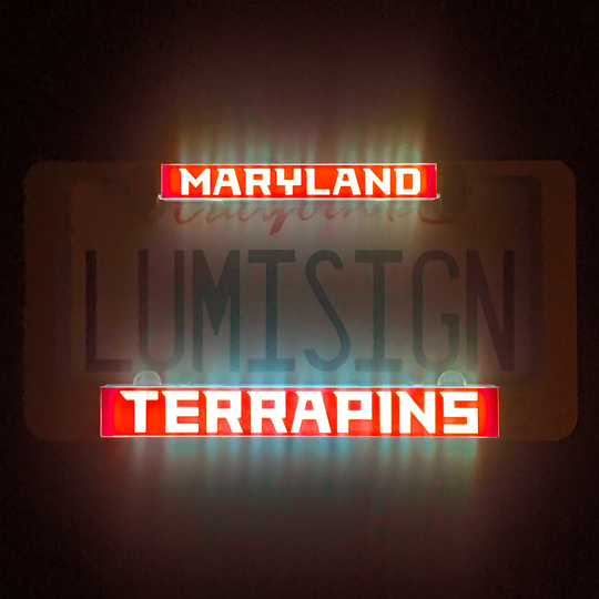 Maryland Terrapins illuminated LumiSign insert reading MARYLAND and TERRAPINS
