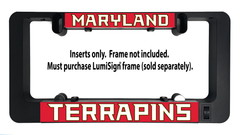 Maryland Terrapins LumiSign insert graphic with “Inserts only. Frame not included” text