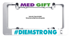 LumiSign insert holder with #DIEMSTRONG and blue/teal lettering, frame not included