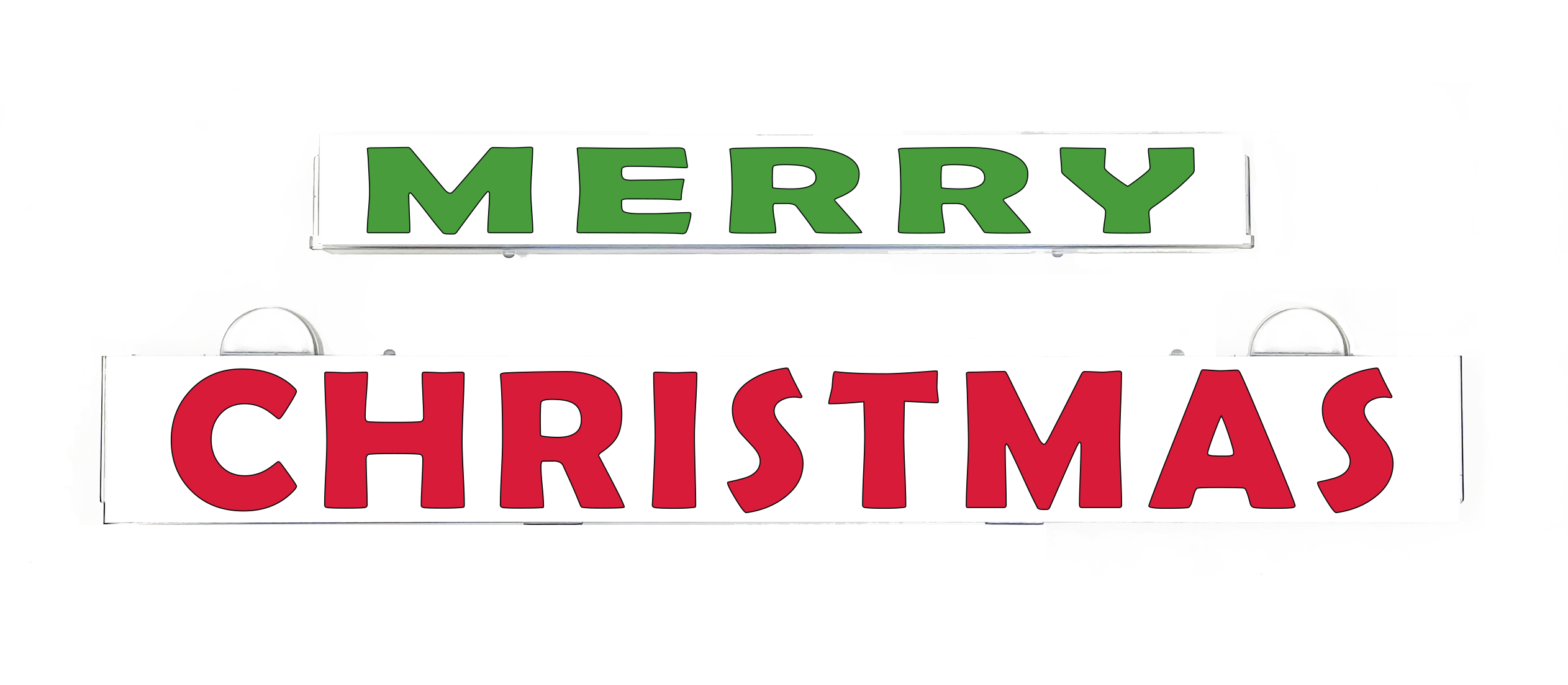 Merry Christmas text insert for LumiSign light frame, frame not included.