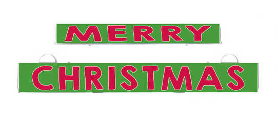 LumiSign Christmas light inserts set with “MERRY” and “CHRISTMAS” green back panels