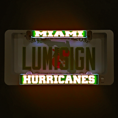 Miami Hurricanes LumiSign inserts glowing: MIAMI and HURRICANES banners