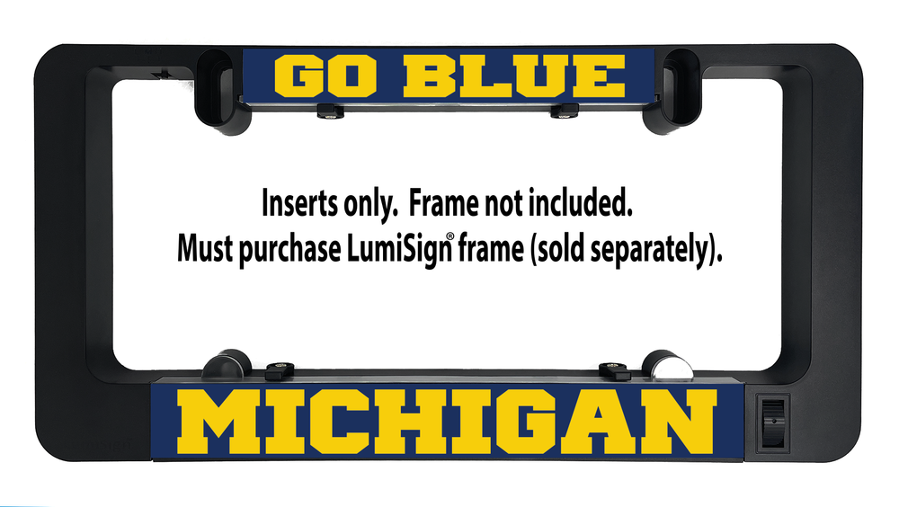 LumiSign insert set with Go Blue top panel and Michigan bottom panel