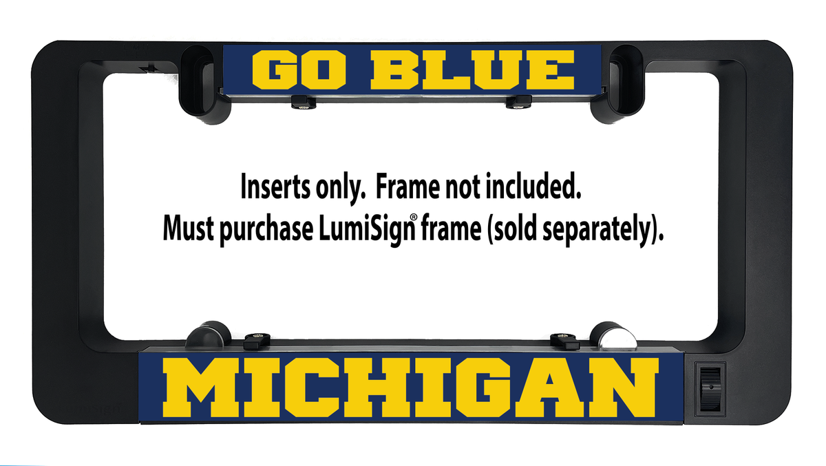 LumiSign insert set with Go Blue top panel and Michigan bottom panel