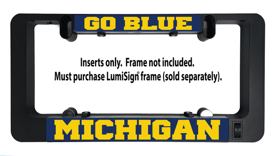 LumiSign insert set with Go Blue top panel and Michigan bottom panel