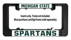 LumiSign insert panel for Michigan State Spartans, SPARTANS logo on dark backing