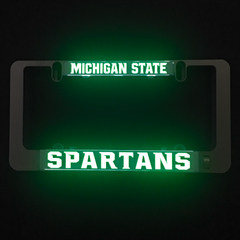 LumiSign insert displaying MICHIGAN STATE and SPARTANS in green light