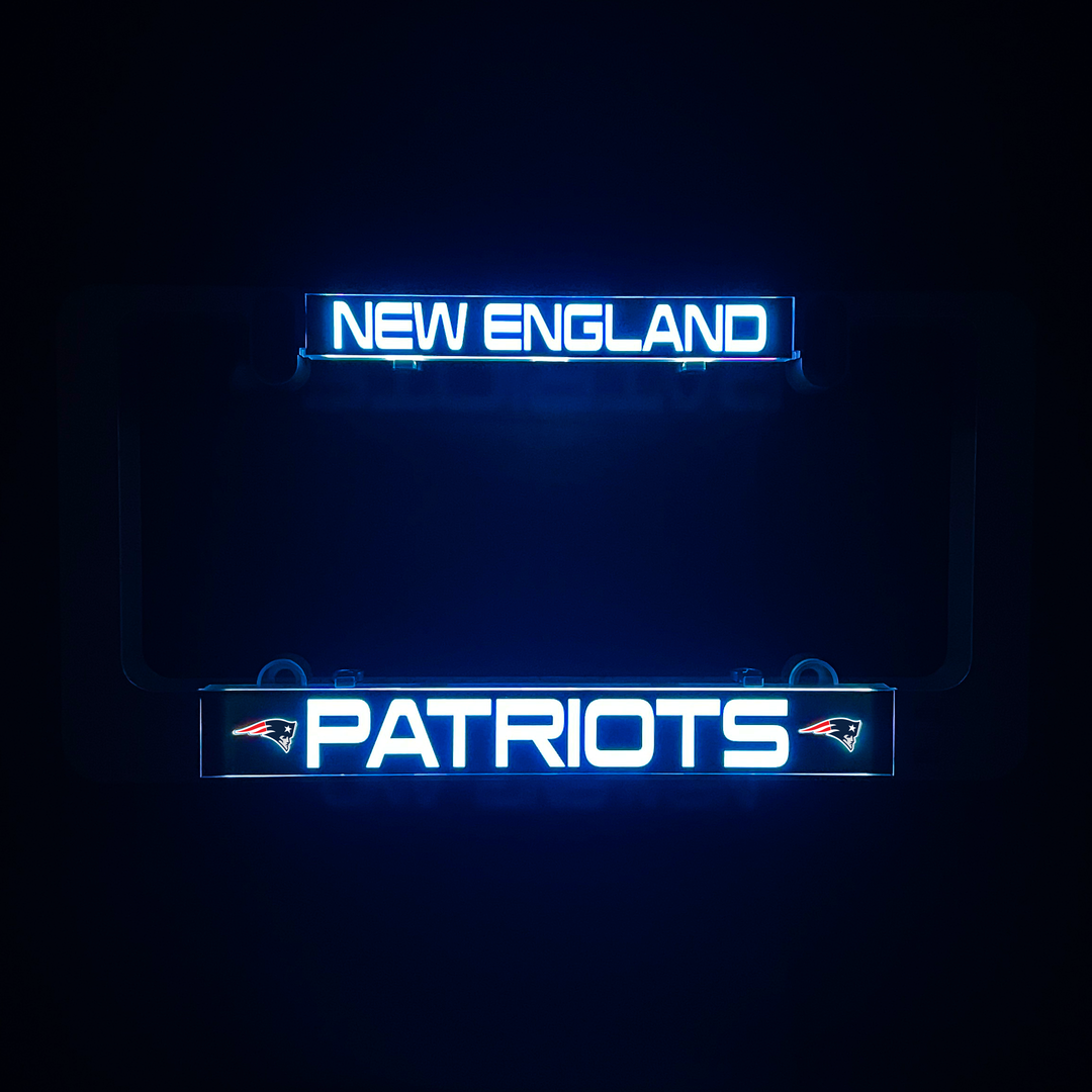 LUMISIGN Patriots illuminated license plate insert with New England logo