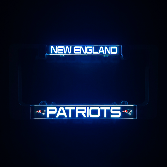 LUMISIGN Patriots illuminated license plate insert with New England logo