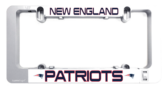 LumiSign frame insert with New England Patriots logo strip