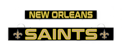 New Orleans Saints LumiSign insert banner with black background and yellow lettering