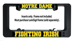 LumiSign insert backing with Notre Dame and Fighting Irish text; inserts only