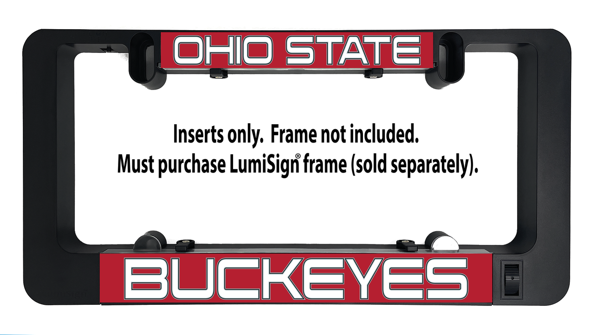 Ohio State Buckeyes LumiSign insert with red-and-blue Buckeyes logo; frame not included