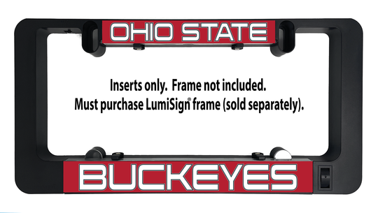 Ohio State Buckeyes LumiSign insert with red-and-blue Buckeyes logo; frame not included