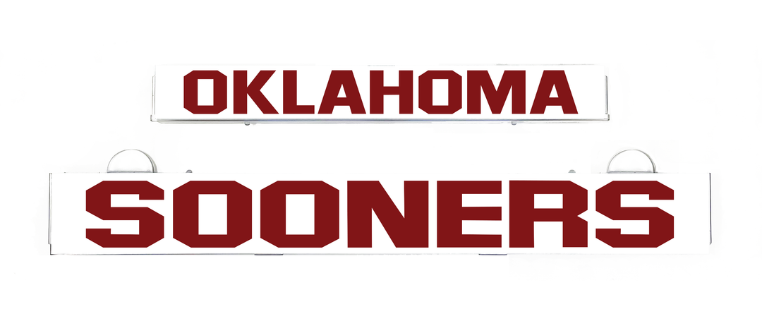 OKLAHOMA SOONERS LumiSign insert with red wordmarks on white backing