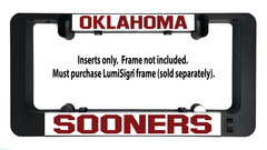LumiSign insert for Oklahoma Sooners with OKLAHOMA top and SOONERS wordmark