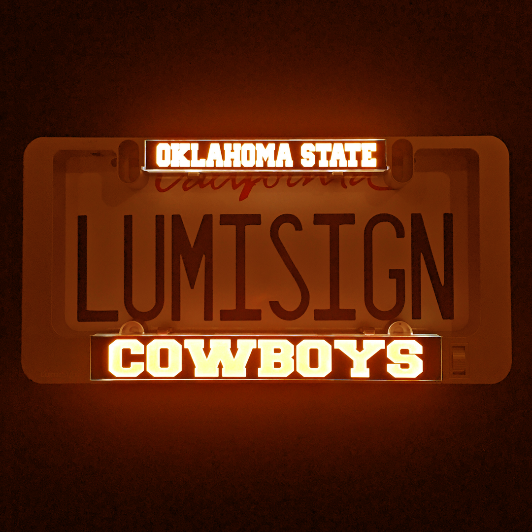 Illuminated OKLAHOMA STATE Cowboys LumiSign insert with orange lighted lettering