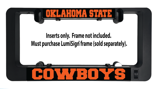 OKLAHOMA STATE Cowboys LumiSign insert with mounted black frame and orange team text
