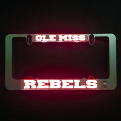 Glowing Ole Miss Rebels LumiSign insert with red and white text on dark panel