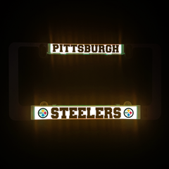 Pittsburgh Steelers LumiSign insert illuminated with Pittsburgh header and Steelers logo